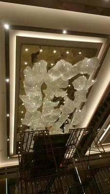 Hand-Woven Crystal Cloud Chandelier Custom Crystal Ribbon Lamp Art Deco high ceiling chandeliers