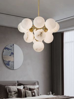 Customized Alabaster Chandelier Black Round Ball Chandelier Light