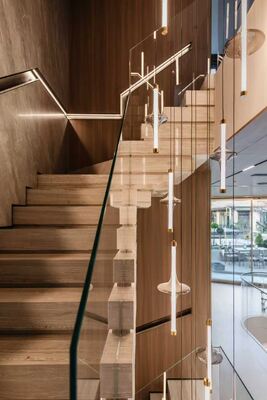 Nordic Modern LED Pendant Light Home Indoor Bedroom Background Ceiling Lamp Long Tube Crystal Glass Hanging Chandelier