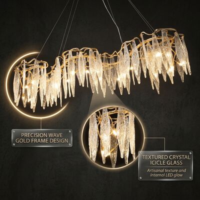 Grand Villa Crystal Pendant Chandelier Light Custom Marble Hanging Fixture Luxury Dining Decor