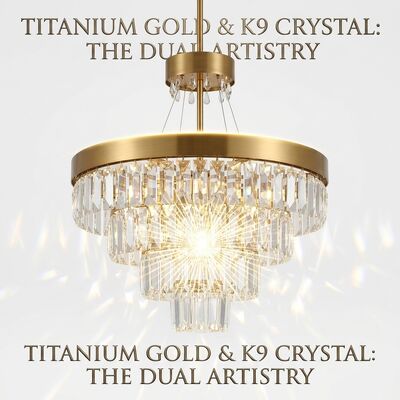 Luxury Pendant Light Custom Made Golden Metal Body Adjustable Color Temperature 3000-6500K For Hotel Suite