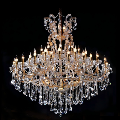Waterproof Crystal Candle Chandelier LED E14 Pendant Light For Porch Villa Living Room