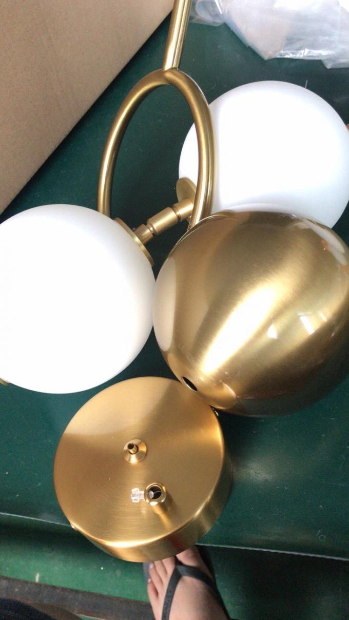 আধুনিক গোল্ডেন চ্যান্ডেলিয়ার হোম ডেকোরেশন বেডরুম লিভিং রুম এলইডি রিং গ্লাস পার্লিং হ্যাং ল্যাম্প 5