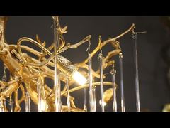 নতুন বিলাসবহুল ক্রিস্টাল ঝাড়বাতি, কপার শাখা আলো সহ, ২০২৫ সালের বসার ঘর এবং ডাইনিং রুমের জন্য