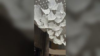কাস্টম ইউরোপীয় স্টাইল অ্যাম্বার গ্লাস ফলন লিভিং রুম নান্দনিক আলংকারিক সিলিং ল্যাম্প