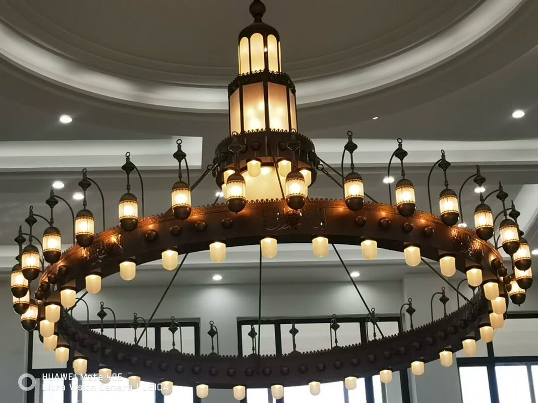 Customization Project Masjid Islamic Chandelier Large Luxury Gold Mosque Lighting Crystal Chandelier for Church
