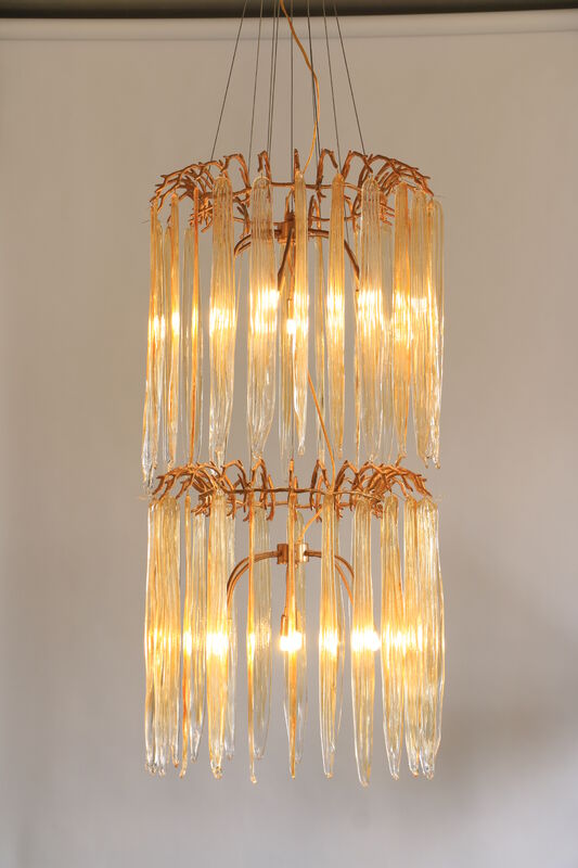 Clear Crystal Pendant Chandelier Lighting Luxury Banquet Hall Wedding Venue Large Ceiling Suspension Fixture