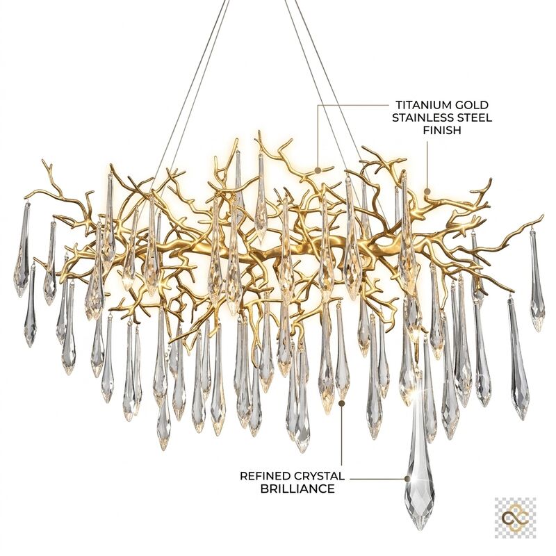 Waterfall Crystal Foyer Chandelier Titanium Gold Hotel Atrium Villa Entrance Large Luxury Pendant