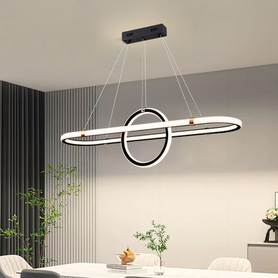 LED 92W / তিন রঙ কালো রেস্টুরেন্ট চ্যান্ডেলিয়ার নরম আরামদায়ক আলো
