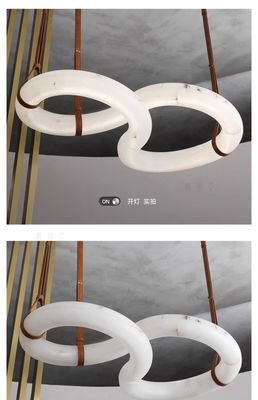 Pendant Light Led Ceiling Marble Lamp Furniture Villa Lighting Alabaster Ring Chandelier