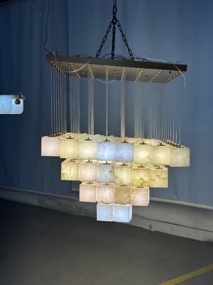 আধুনিক প্রাকৃতিক মার্বেল চ্যান্ডেলিয়ার বিলাসবহুল প্রাকৃতিক স্প্যানিশ ভিলা লিভিং রুম ল্যাম্প পোস্ট রেস্টুরেন্ট আলবাস্টার দুল ল্যাম্প